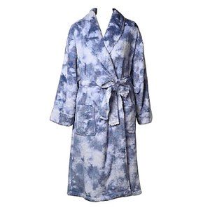 brand new plush BLUE Wild Sage Women's DORM Spa Bath Robe in Size SMALL / MEDIUM